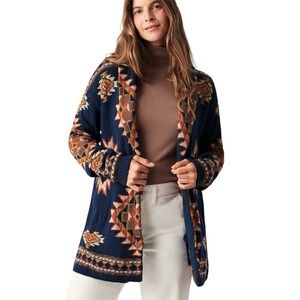 Faherty B.YELLOWTAIL Women's Lodge Cardigan Aztec Cotton Coat Boho.Sz S